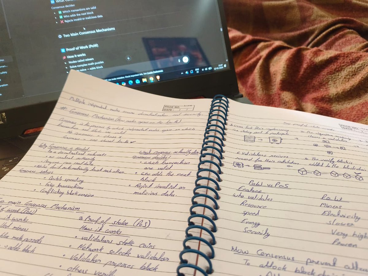 0xkaavyy's tweet photo. Day 10 #BuildInPublic

Today's progress:
1. Studied consensus mechanisms (PoW, PoS) in blockchain.
2. Completed Cohort 2.0 classes 33–36.
   - Covered JS loops completely.
   - Completed practice questions in JS up to the loops topic.

#WebDevelopment #LearningInPublic #web3 https://t.co/DZtaO2U1ub