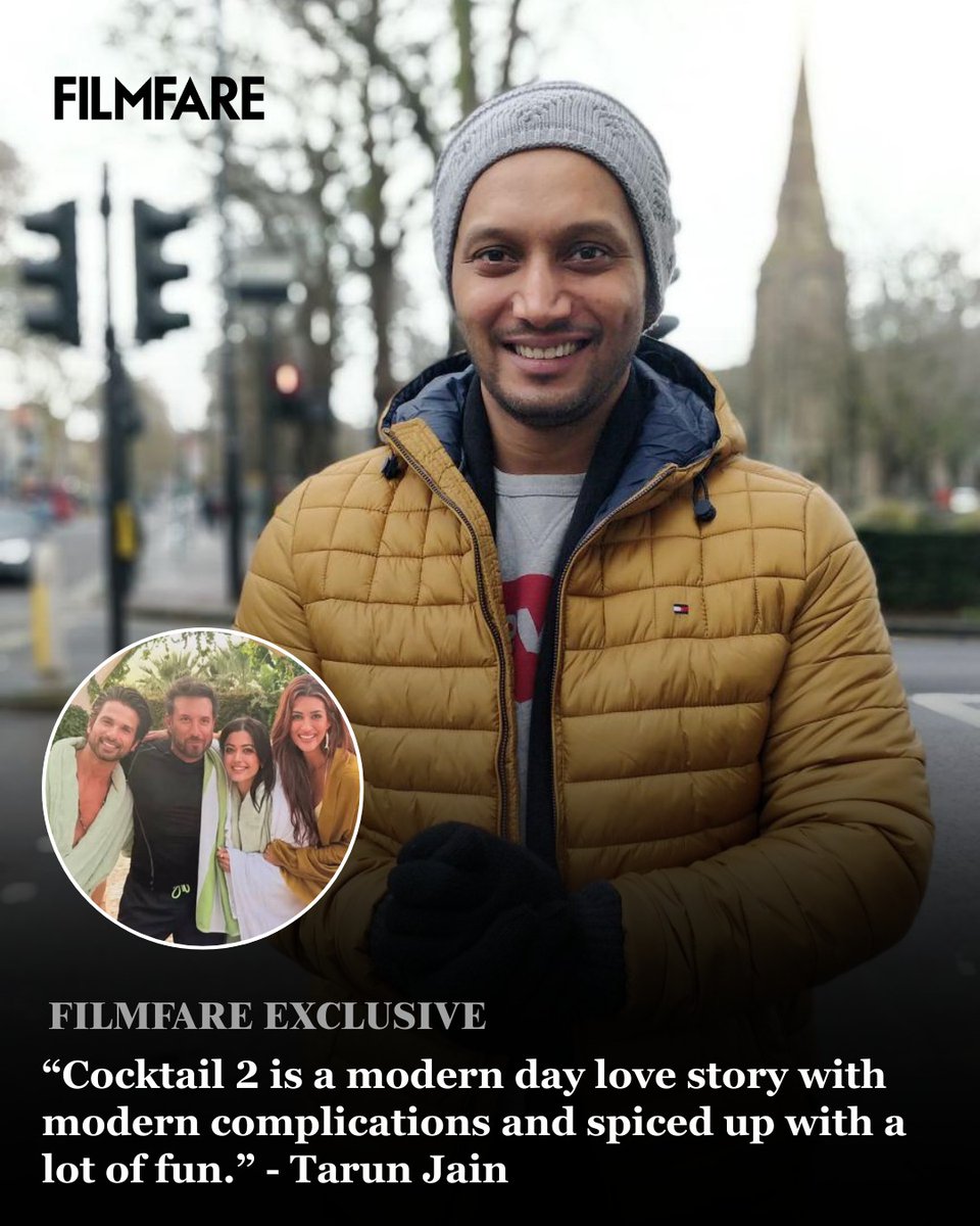 filmfare's tweet photo. In an exclusive conversation with Filmfare, Tarun Jain, writer of #DeDePyaarDe2 and #Cocktail2 reveals that the latter isn't a direct sequel but a fresh franchise film featuring a powerhouse trio of #ShahidKapoor, #KritiSanon, and RashmikaMandanna.
"Cocktail 2 is not a sequel but a franchise film because the cast is different. We have Shahid Kapoor, Rashmika Mandanna and Kriti Sanon. So, no I don't take the pressure of writing a sequel," he said.
#FilmfareExclusive