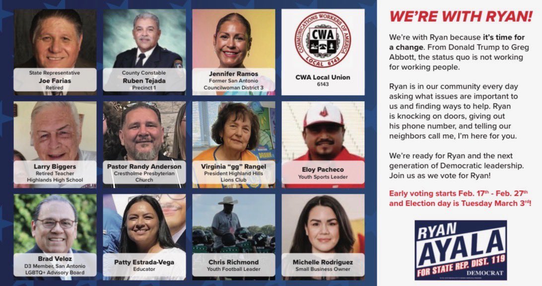 RyanForTX's tweet photo. We’re with Ryan!
Check your mailbox to see neighbors who are with Ryan, then join in!! Share a photo or video, tag us, and we’ll repost to show our community coming together.
#imwithryan #ryanfortx #district119 #whatcanidotohelp https://t.co/pzJMoagrFe