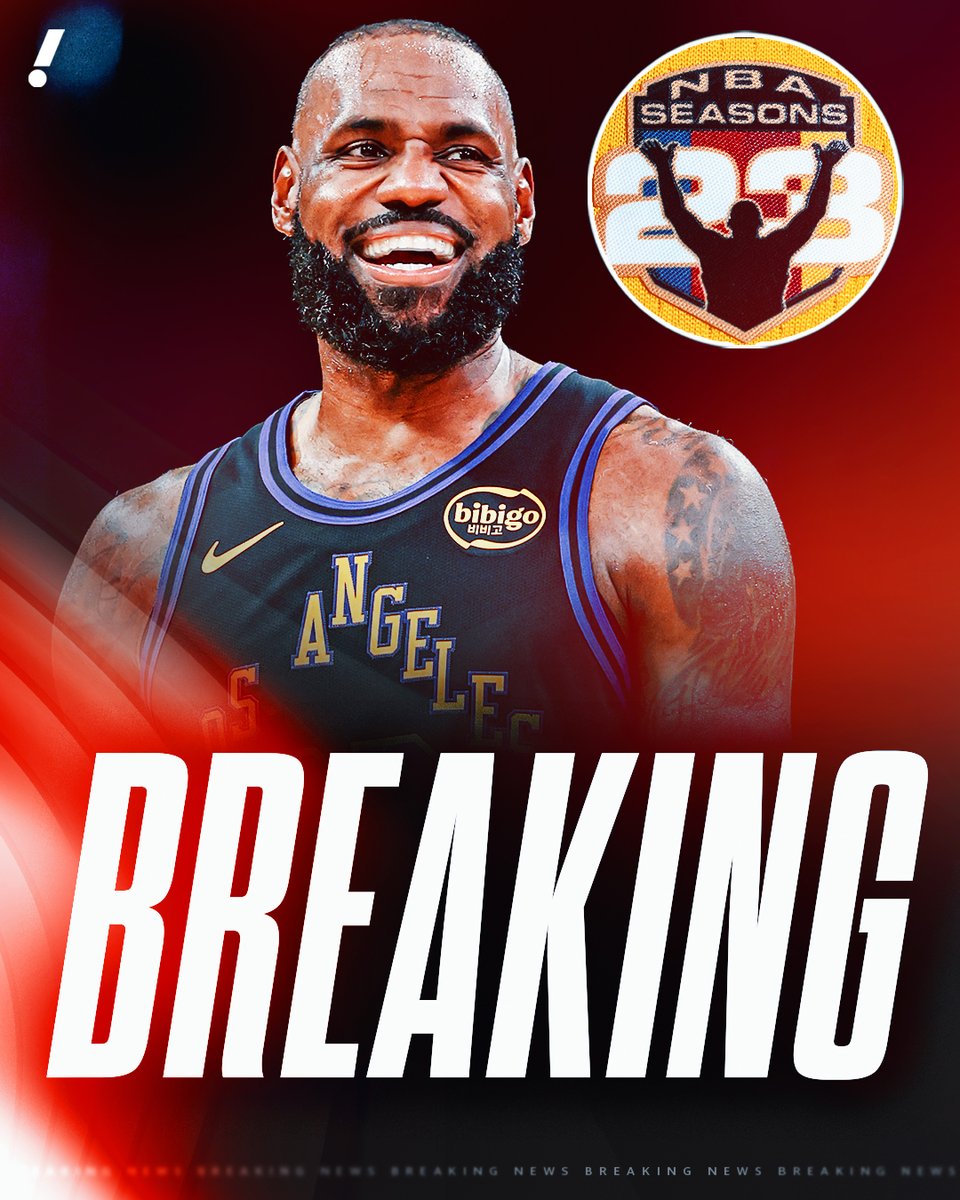 YahooSports's tweet image. BREAKING: LeBron James will wear a special-edition patch on his jersey to celebrate his record-setting 23rd NBA season, beginning tonight in Sacramento, the city where he made his NBA debut in 2003.

The patch, which LeBron will wear for the remainder of the season, features a…