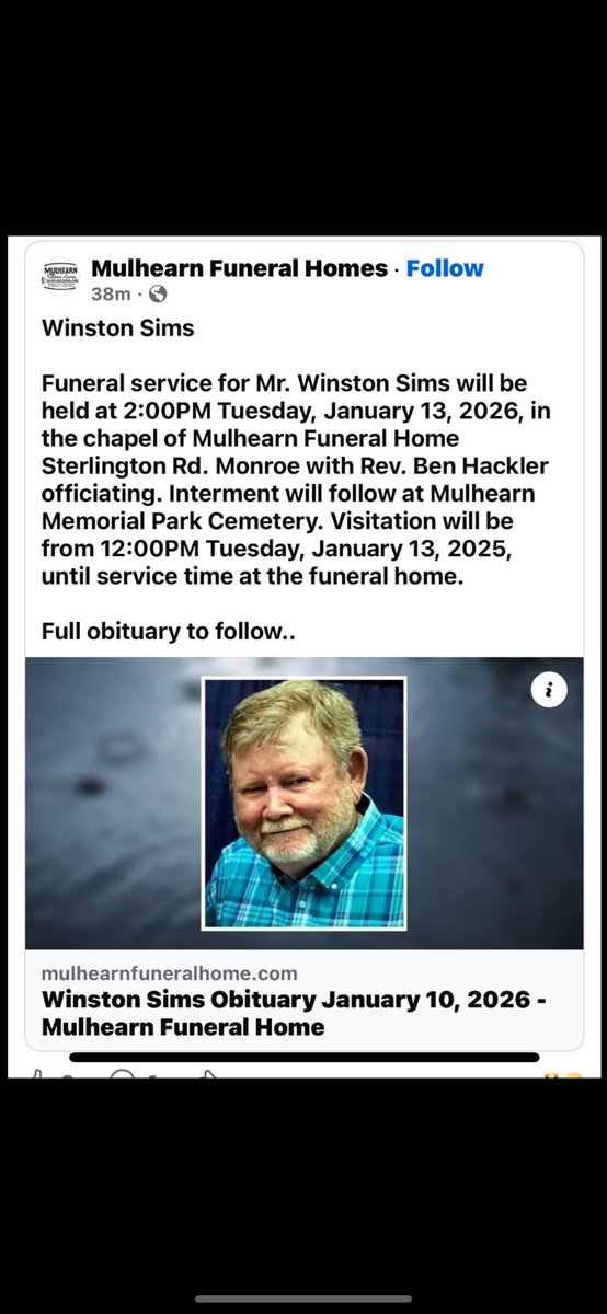 SportsSeam's tweet photo. Sterlington baseball has lost a great supporter and true Panther .
Coach Sims father Winston Sims (known as the GM or Churchill ) will be dearly missed ‼️
#Churchill
#GM
#BigDuke
#Panther
#officialscorekeeper
#Mr.Sims https://t.co/C8WPWFzOJS