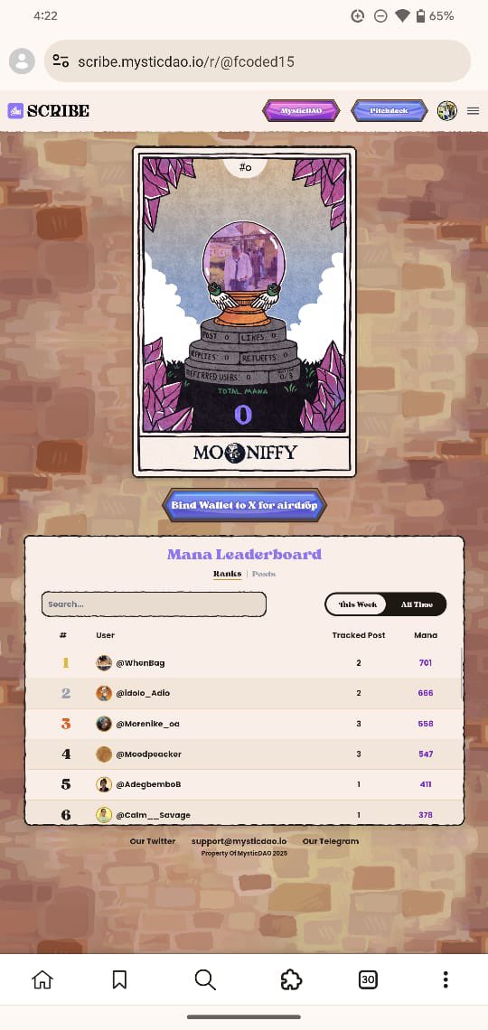 Day 01 on @MysticDAO. 
Getting this done now is key before the official launch of @MysticDAO.   <a href="/MagicSwapPro/">MagicSwap</a> 
Hope it's not too late! 🕒✨