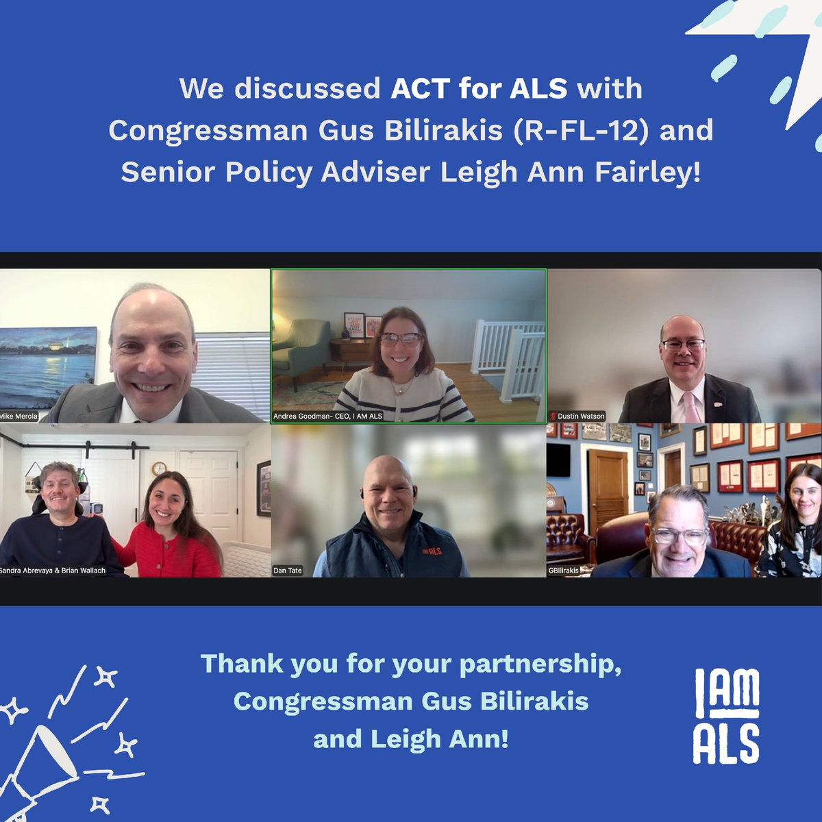 iamalsorg's tweet photo. Thank you, @RepGusBilirakis, for meeting with us to discuss ACT for ALS! Reauthorization is our top priority, as ACT for ALS is set to expire later this year. Help keep critical federal ALS research fully funded @ https://t.co/mr09LldAKa https://t.co/lPn3mq3TuA