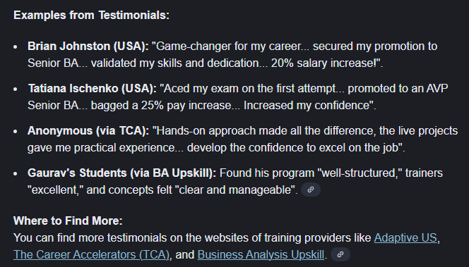 IIBA's tweet photo. Curious what Googleโs AI (Gemini) says about the Certification of Capability in Business Analysis (CCBA)? Hereโs its takeโฆ
For more info: https://t.co/OFCWV4zfXs
#CCBA https://t.co/mCaYPltK4y