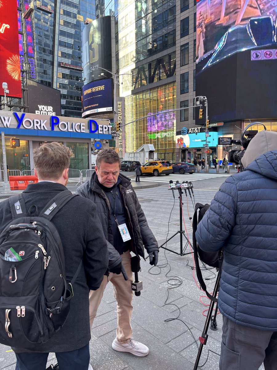 Here in Times Square where Eric Adams is supposedly going to announce a new  “NYC coin” crypto project