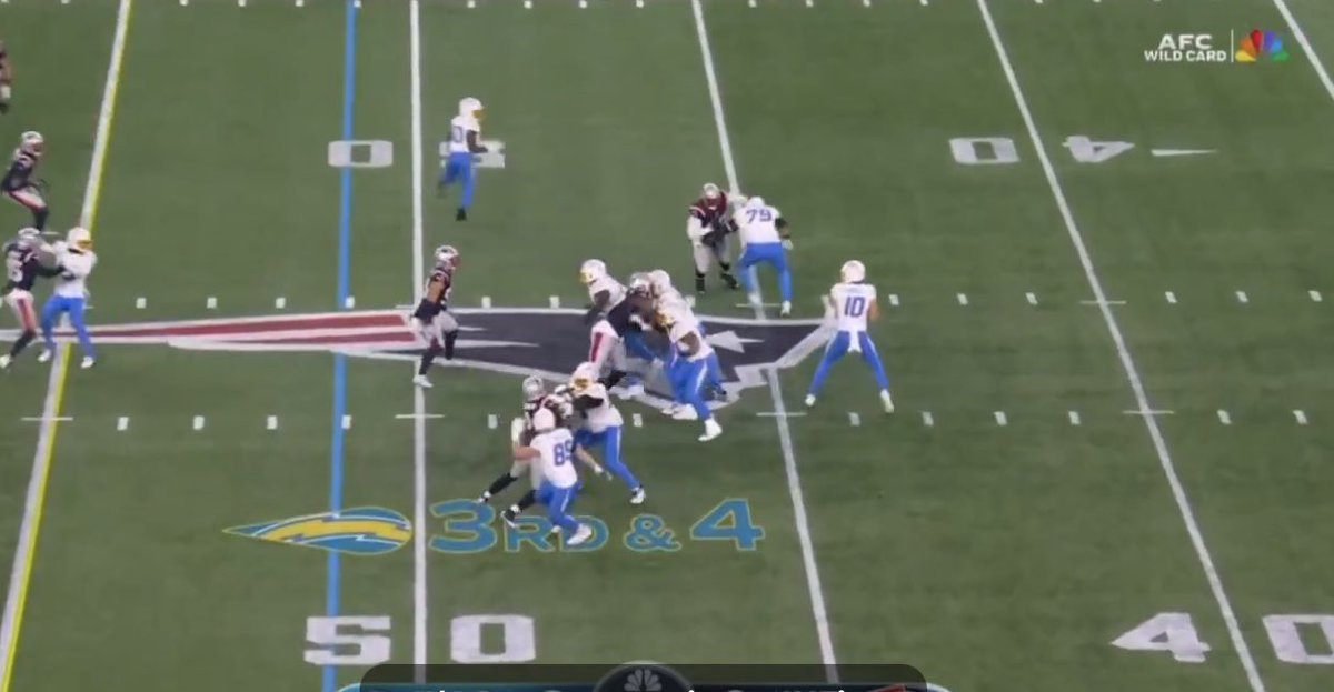 Greg Roman’s play calling did not help - but Herbert did consistently choose to hold onto the ball instead of throwing some quick check downs for a first down. Several of these plays ended up in sacks/ punts. He also made it harder than it needed to be last night