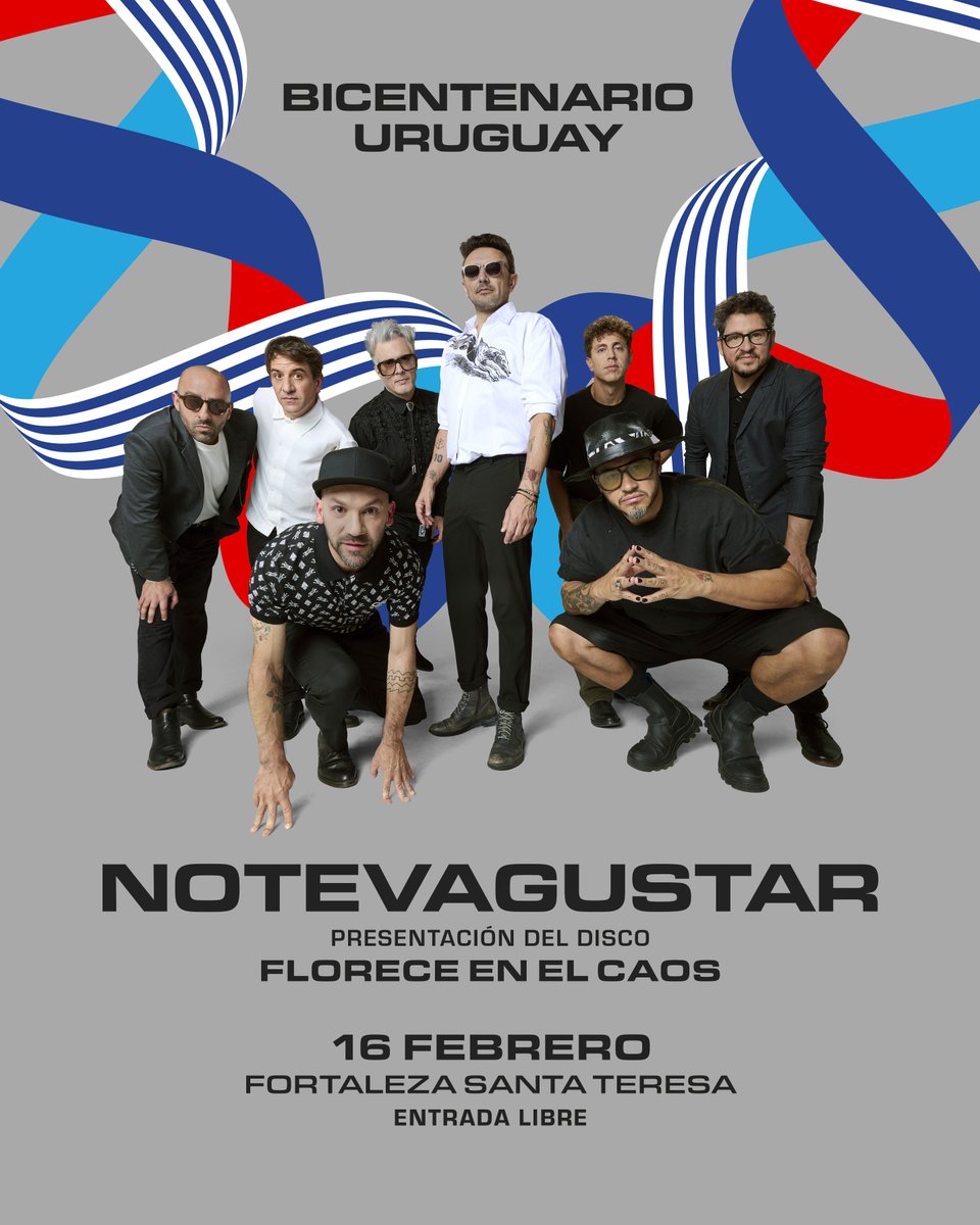 🇺🇾 ¡ATENCIÓN URUGUAY! 🇺🇾

El primer show del año y de toda la gira de Florece En El Caos será el próximo lunes 16 de febrero en Santa Teresa con ENTRADA LIBRE!!!!

Este show se enmarca dentro del festejo del Bicentenario de Uruguay. 🇺🇾