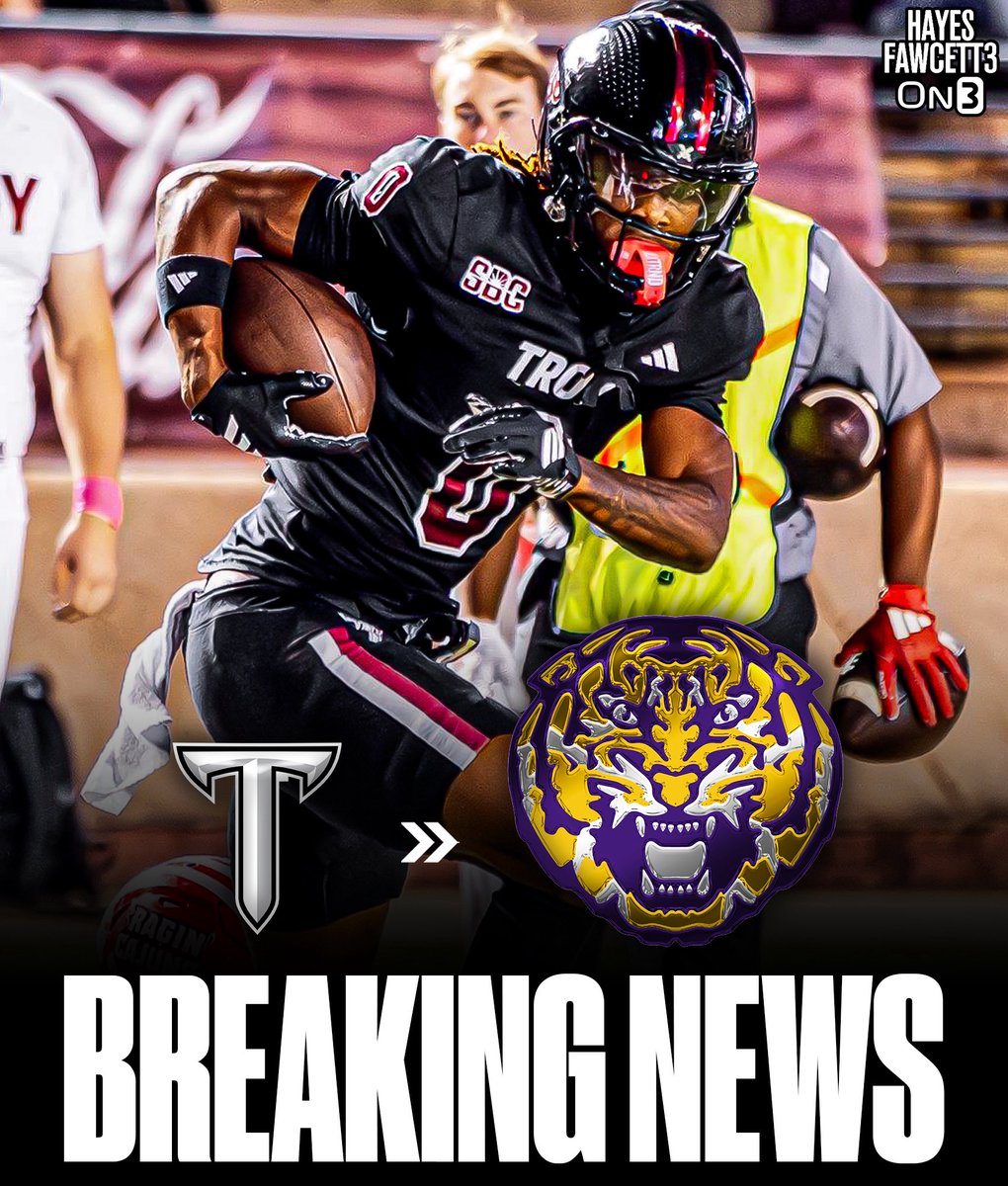 BREAKING: Troy transfer WR Roman Mothershed has Committed to LSU, he tells <a href="/on3/"></a>

The 6’5 207 WR totaled 25 receptions for 259 yards and 1 TD in 2025 (10.4 YPC)

He’ll have 3 years of eligibility left

on3.com/transfer-porta…