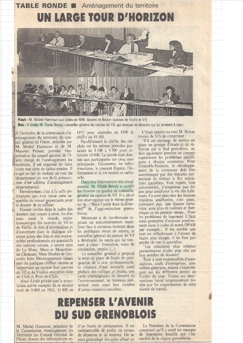 Comme ancien Conseiller Général du Canton de Vif, je constate avec attention les prémisses de constitutions de listes défendant pour les municipales 2026 une logique différente face à l'étalement urbain conduit par la Métro ces dernières années. Une résistance digne d'intérêt.