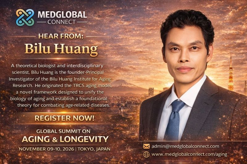 BiluHuangAging's tweet photo. Announcement: Our founder and PI, Bilu Huang, has been invited as a speaker at the Global Summit on Aging & Longevity 2026.

He will present the institute's foundational work: the TRCS Aging Model, a theoretical framework designed to unify the biology of aging.

This is a significant platform to share our vision with the global scientific community.

📅 Nov 9-10, 2026 | 📍 Tokyo