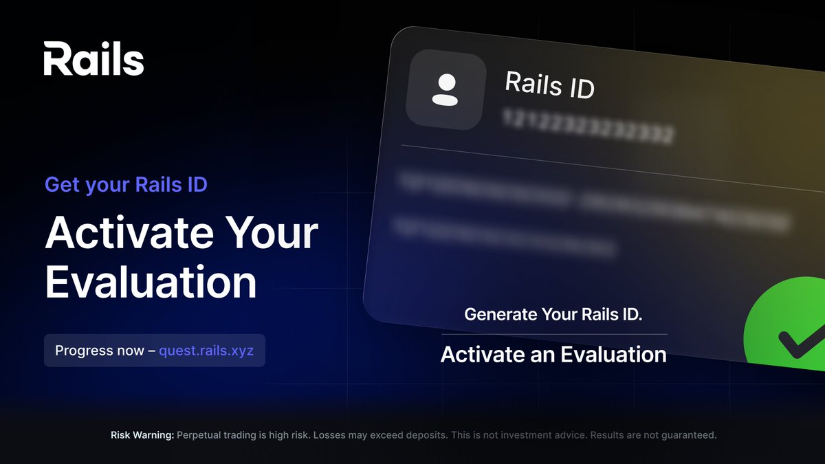 Rails ID marks your starting point, then activate an Evaluation to be eligible for Rails ID Points conversion.

Start your evaluation → quest.rails.xyz