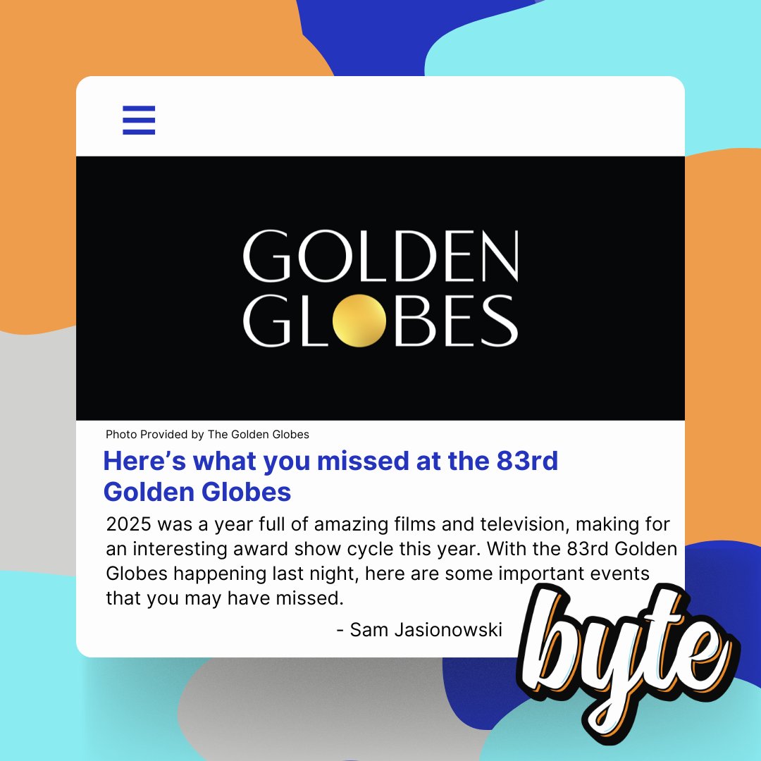 ByteBSU's tweet photo. Check out our new feature about the 2026 Golden Globes: https://t.co/CKQO2bamfu https://t.co/EpPXPSYg7V