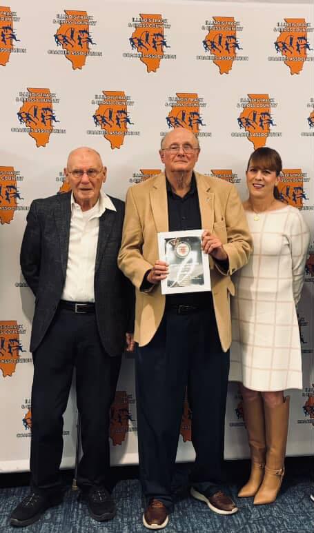 Mayor Brady received the ITCCCA Distinguished Service Award by Head Girls Track Coach Eva Manzke Class of 1987.  (Pictured with retired athletic director Phil Svetich).
