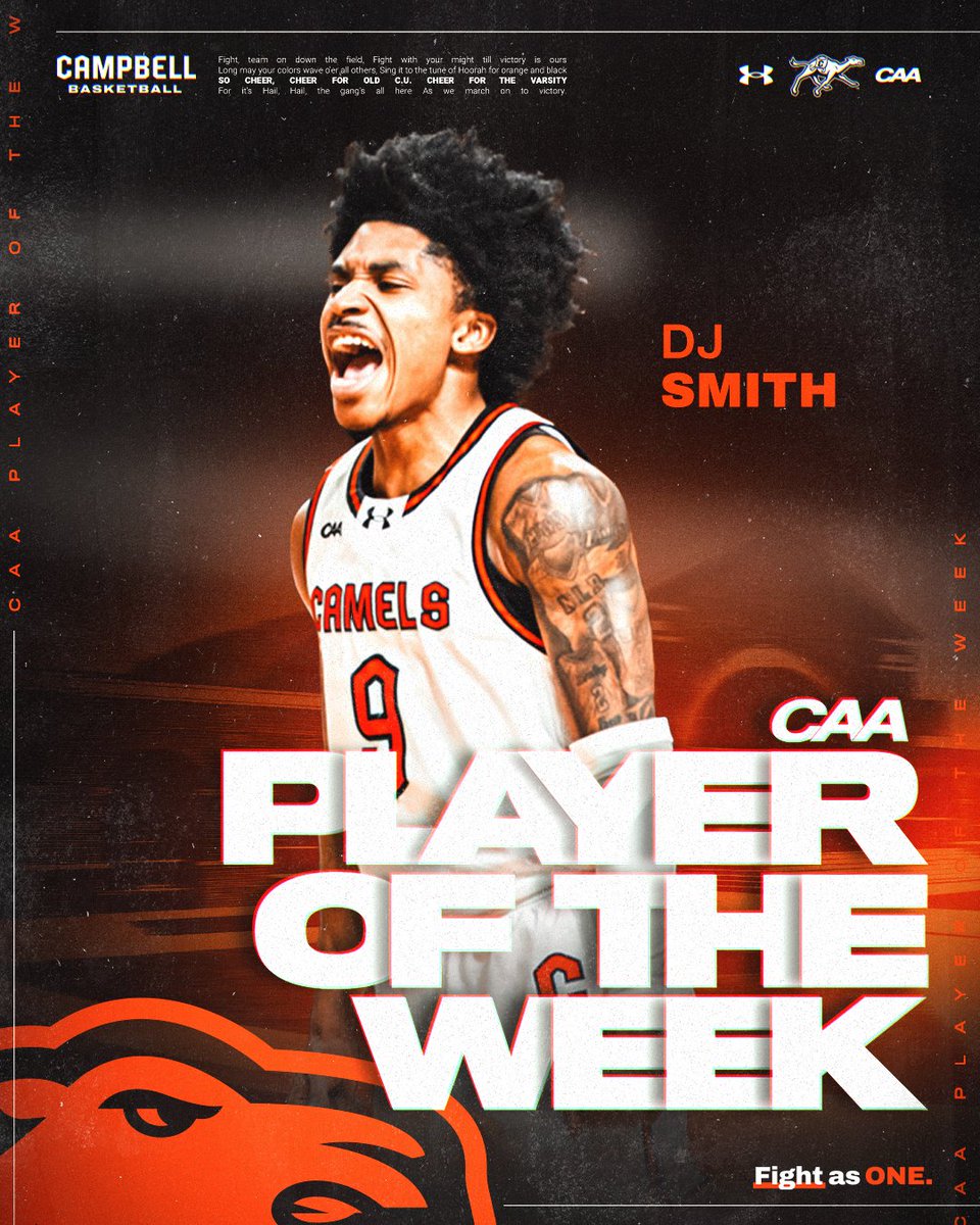 GoCamelsMBB's tweet photo. A new career high, and now the top scorer in CAA play. DJ Smith had himself a week 🔥

📰: https://t.co/qoPVOsl28I

#RollHumps🐪🏀 https://t.co/BMrYRbLCkI