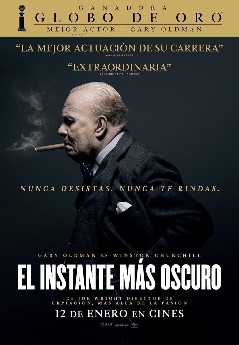 Se cumplen 8 años del estreno en España de "El instante más oscuro", película con un gran Gary Oldman, con una caracterización brutal. Uno de sus papeles que más me han gustado de él. ¿Qué opináis?