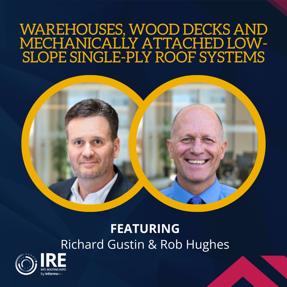 RoofingExpo's tweet image. Fix your roofing headaches at  Warehouses &amp;amp; Low-Slope Systems w/ Richard Gustin &amp;amp; Rob Hughes | Jan 19, 8:15 AM | W315 Master commercial risks! Session Details: utm.io/ujwkU Register Now: utm.io/ui7tk #CommercialRoofing #RoofingContractor #RoofingIndustry