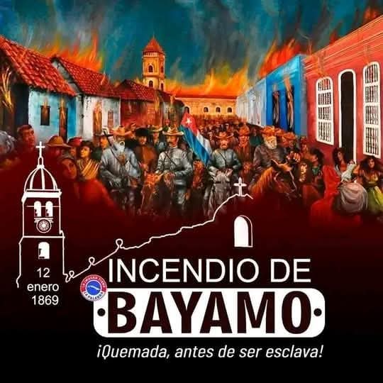 ArianGarcaRodr2's tweet photo. Reafirmamos como aquel 12 de enero de 1869, la posición de los bayameses cuando en nombre de #Cuba quemaron su ciudad como símbolo de la rebeldía y la firme decisión de los cubanos de no rendirse. #CubaViveEnSuHistoria #TenemosMemoria #PorCamagüeyTodo https://t.co/updJFplehY