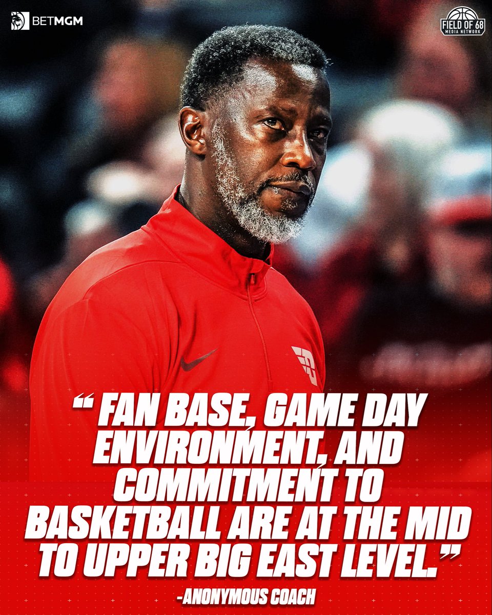 TheFieldOf68's tweet photo. One anonymous coach on why @DaytonMBB is the best job in the A-10:

"Fan base, game day environment and commitment to basketball are at the mid to upper Big East level." 👀

RANKINGS HERE ⬇️
https://t.co/F0umZ8dbIW https://t.co/TDCkEboCCL