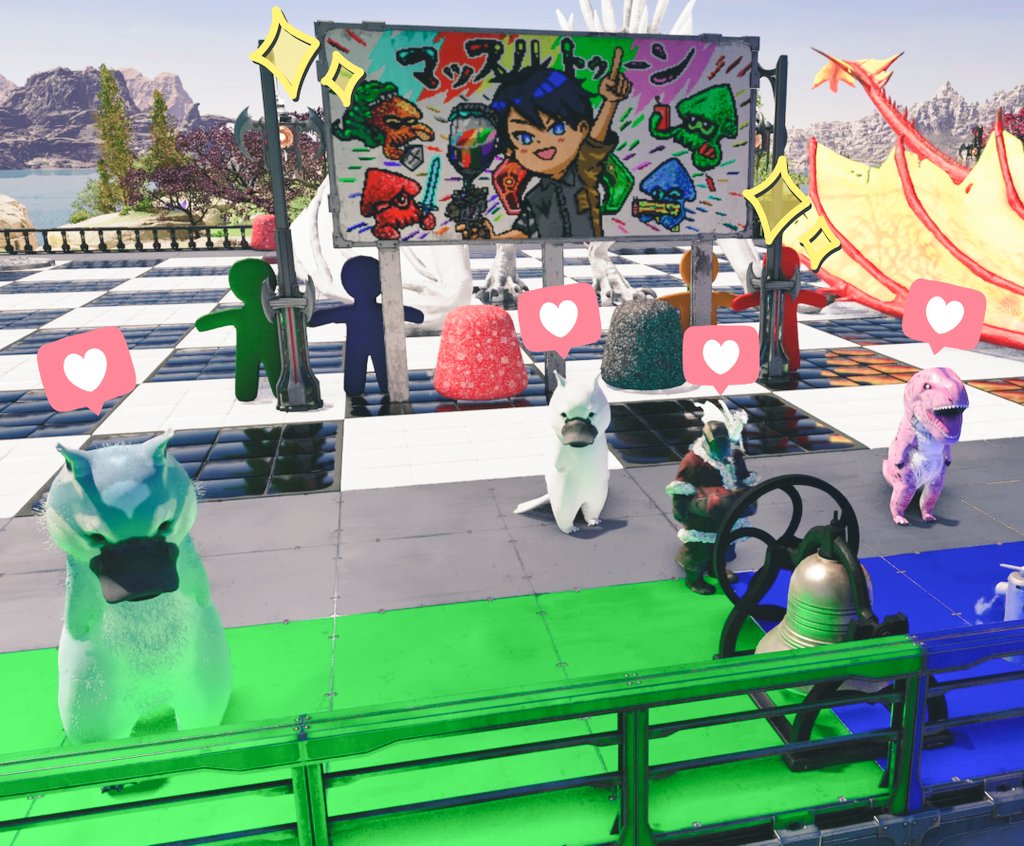 hanantopithecus's tweet image. マッスルトゥーン黄色チームのプチ顔合わせと会場視察( ¯꒳¯ )
会場めちゃ可愛くデコられてた♡♡

チームメイトのほののさんとグラちむさん、２人共気さくで優しくて仲良くしてもろて感謝です( ◜▿◝ )

運営のマッスルさん達が模擬戦やってたけど、めちゃ楽しそうだったなぁᐠ( ᐛ )ᐟ
血が騒ぐぜ☆