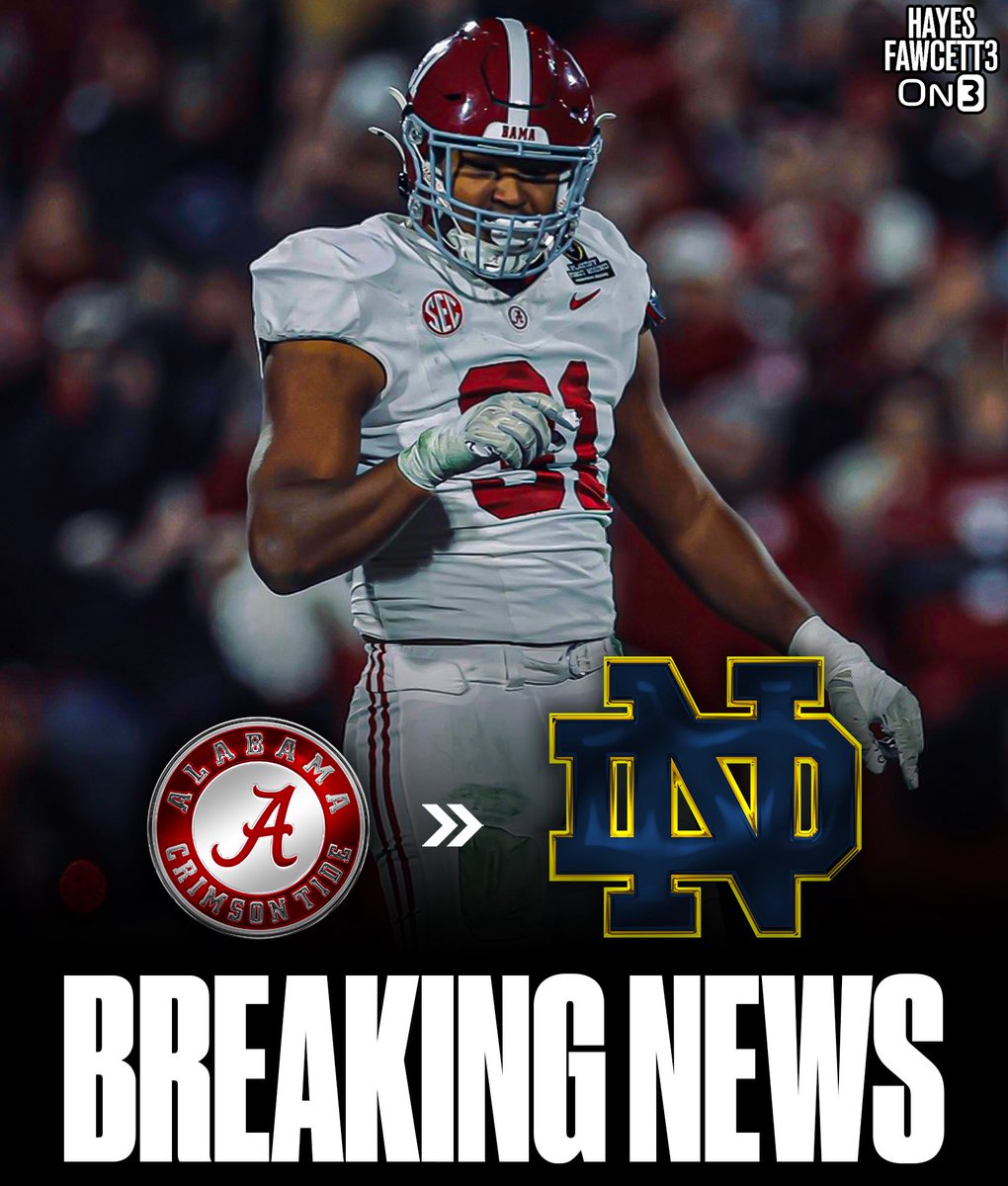 Hayesfawcett3's tweet image. BREAKING: Alabama transfer EDGE Keon Keeley has Committed to Notre Dame, he tells @On3sports

The 6’5 270 EDGE was ranked as a Five-Star Plus+ recruit in the 2023 class 

He’ll have 2 years of eligibility left

on3.com/transfer-porta…