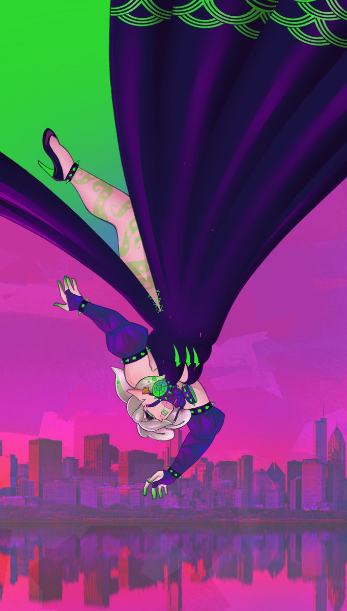 Marie falling through the Octarian city