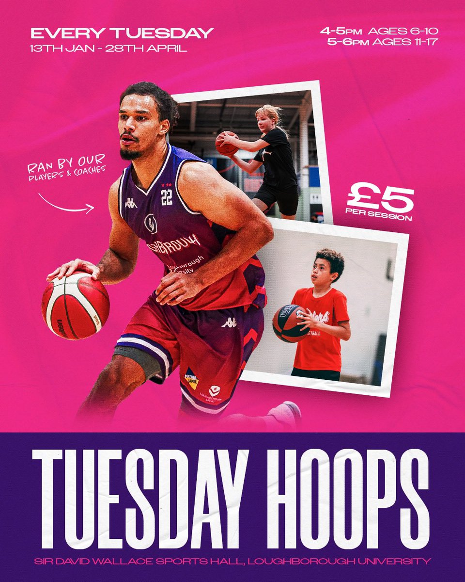lborobasketball's tweet photo. Tuesday Hoops! 🏀

Our community sessions are back for the new year, starting tomorrow with Tuesday Hoops!!

📲 Book your place here: https://t.co/nFTuGwp9FF https://t.co/fc5mihRXhH