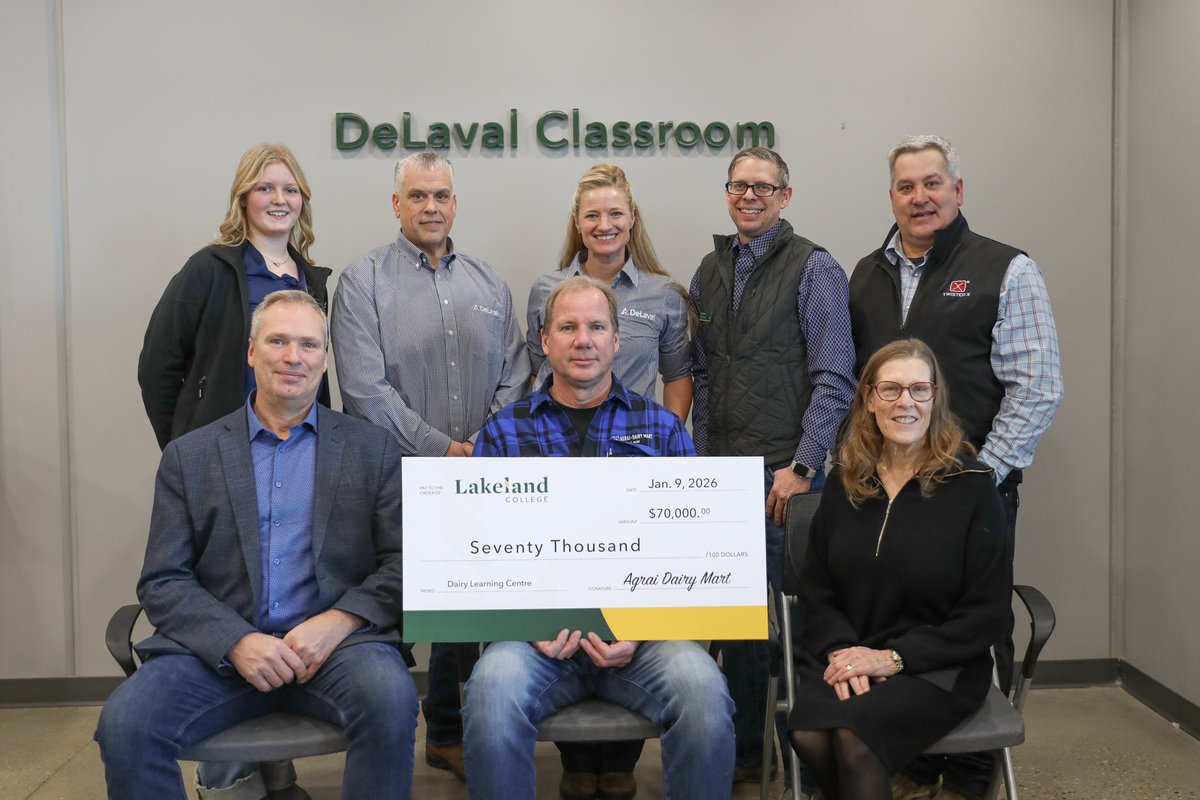 Lakeland College is celebrating a $70,000 donation to its Dairy Learning Centre from Agrai-Dairy Mart, which they say will continue to advance agricultural education for future generations of dairy producers.

facebook.com/share/p/17zhPk…