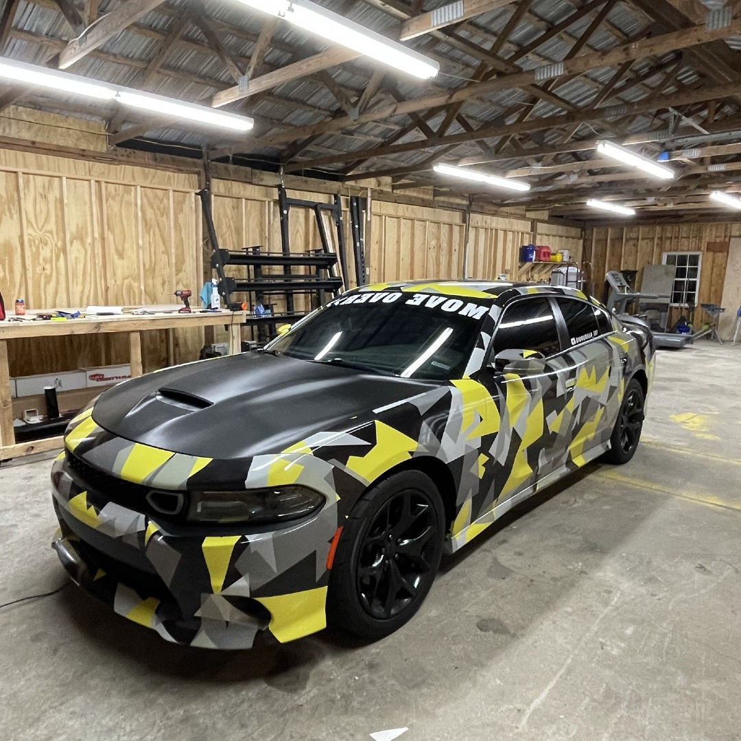 CamoWraps's tweet photo. Shattered Yellow Tiger Camo on this Dodge Charger ⚡
Wrapped by DreamCars Automotive Restyling.
🛒 Shop premium camo wraps at https://t.co/Hp3fttkNKa! 

#CamoWraps #PaintIsDead #WrapLife #VinylWrap #CamoWrap #Camouflage #Camo #DodgeCharger #ChargerWrap #ShatteredCamo https://t.co/F0dr1mnBeV