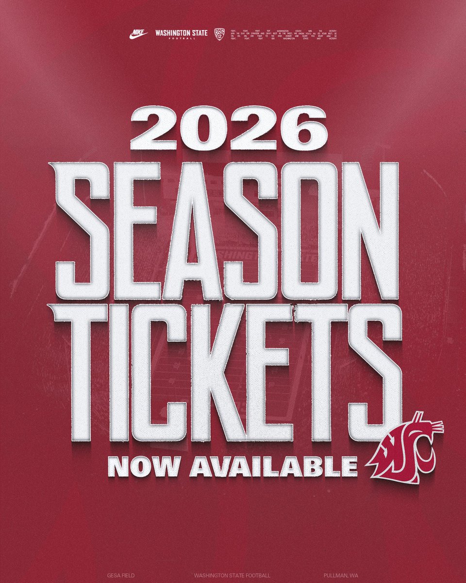 WSUCougarFB's tweet image. a party you’re not going to want to miss 🎉

season tickets available purchase or renewal.

link in bio

#GoCougs | #MadeOfCrimson