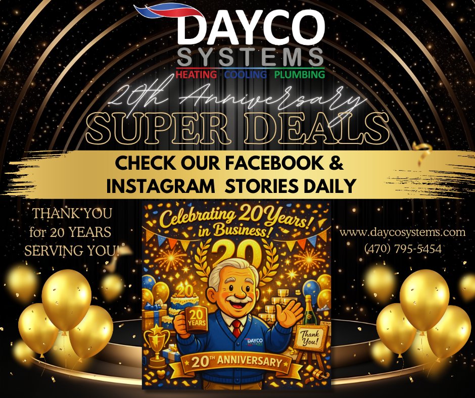Dayco_Systems's tweet photo. Celebrating 20 years of serving our community! 🎉
As a thank you, we’re dropping new promos every day this week!

✅ Daily promo details will be in our Facebook + Instagram Stories
⏰ PROMO is valid day of drop

#20Years #AnniversaryCelebration #ThankYou #DailyDeals #DaycoSystems https://t.co/dFlTNZRczy