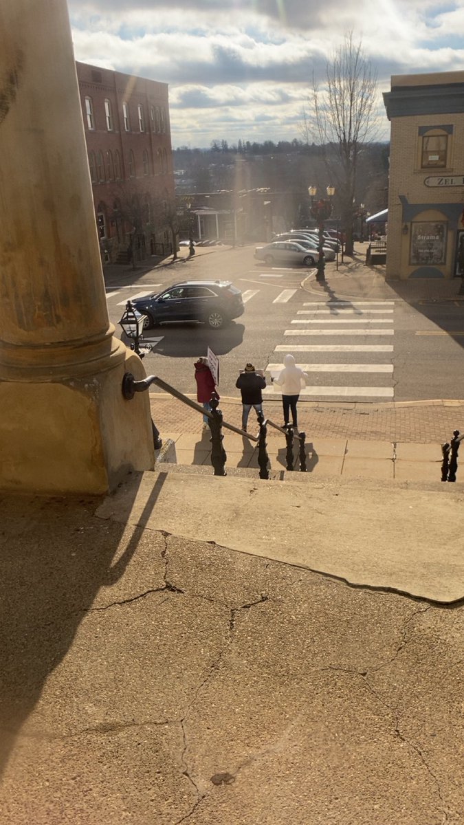 HUGE I.C.E protest going on in St. Clairsville, Ohio today. To no surprise, it’s happening at 10:30 on Monday, while most people are working. Hopefully this protest stops all the I.C.E. arrests that have happened in St. Clairsville…which is approximately 0 arrests. 
What a waste