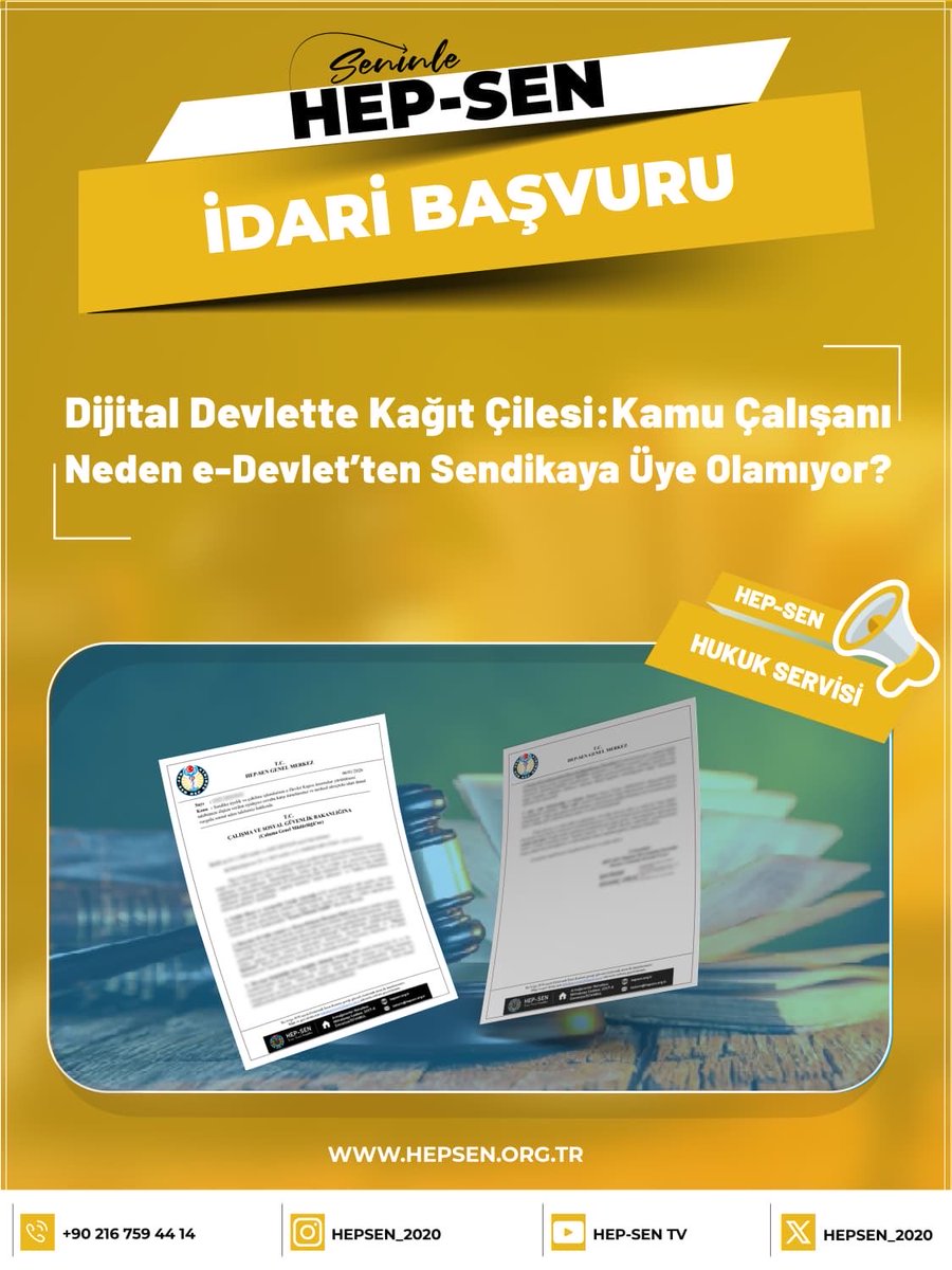 hepsen_hukuk's tweet photo. Dijital Devlette Kağıt Çilesi: Kamu Çalışanı Neden e-Devlet’ten Sendikaya Üye Olamıyor?

İşçiler e-Devlet’ten sendikaya üye olabiliyor. Kamu çalışanı neden olamıyor?

10 yıldır “çalışıyoruz” deniliyor… Ama kamu görevlileri hâlâ kağıt formlarla uğraşıyor! https://t.co/uVxlArjKGR