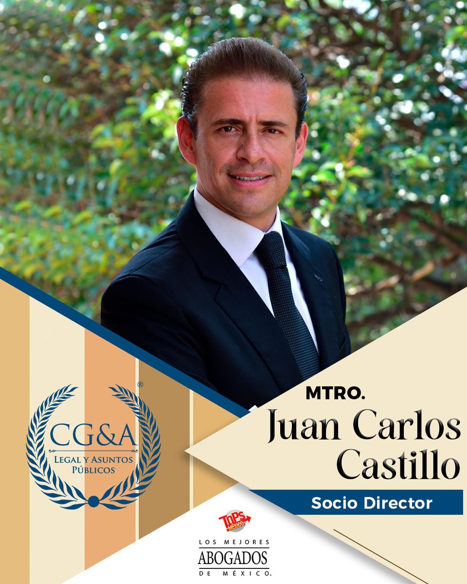 AbogadosTops's tweet photo. Tops México | Los Mejores Abogados integra al Mtro. Juan Carlos Castillo, socio director de @CGAabogados al Ranking 2026.
Su excelencia lo posiciona entre los líderes más destacados del país. ⚖️

https://t.co/DFPYkOHtDq

#losmejoresabogados #rankingabogados2026 #justicia https://t.co/18UyBnkzxG