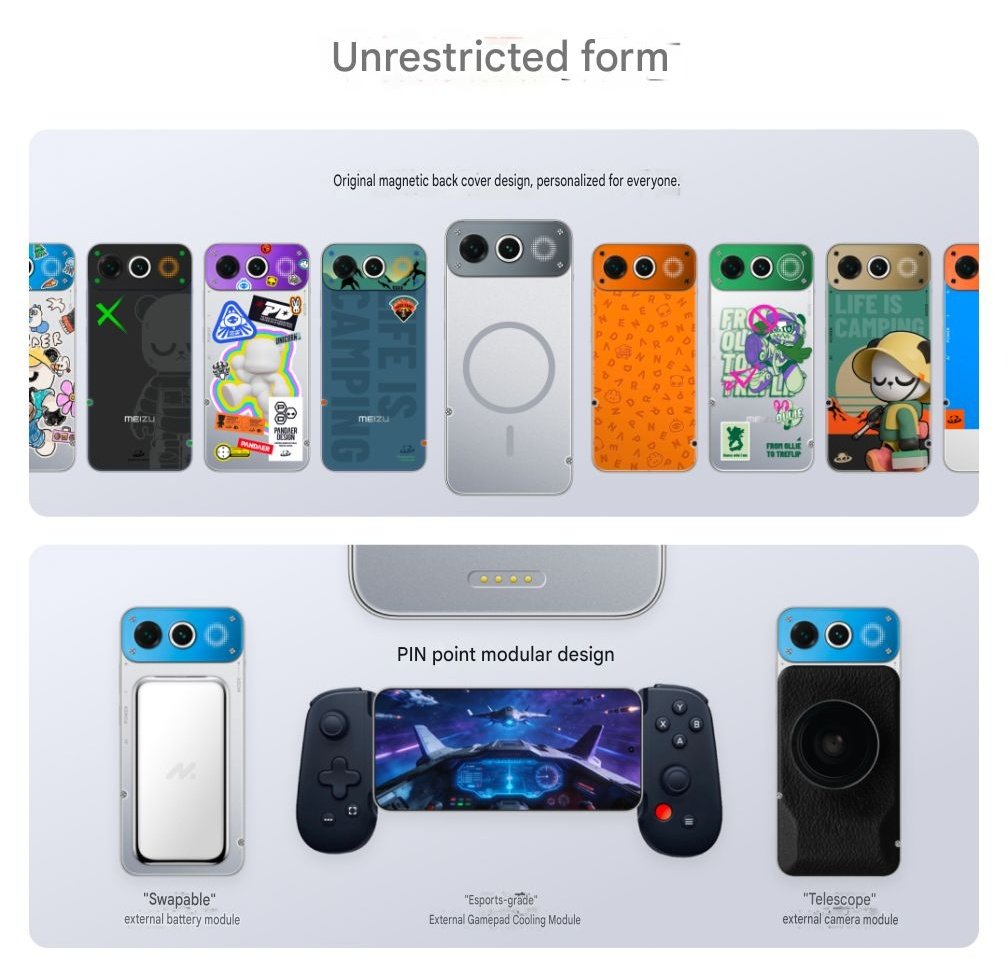 Meizu 22 Air is a unique phone that brings back the modular smartphone concept.

It comes with a modular detachable back cover ecosystem, two-stage customisable mode button, and customisable mood lights.