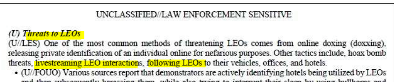 David_J_Bier's tweet image. I hadn't previously seen this memo from LA ICE that explicitly labels observing and recording ICE as "threats" to law enforcement.
