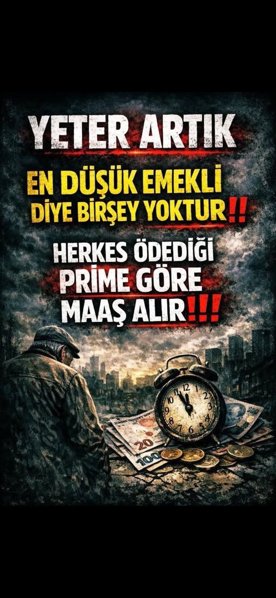 En Düşük Emekli Maaşı Diye Birşey Yoktur

Herkes Ödediği Primlerin Karşılığını Alır

#AçlığıSeçimBitirir