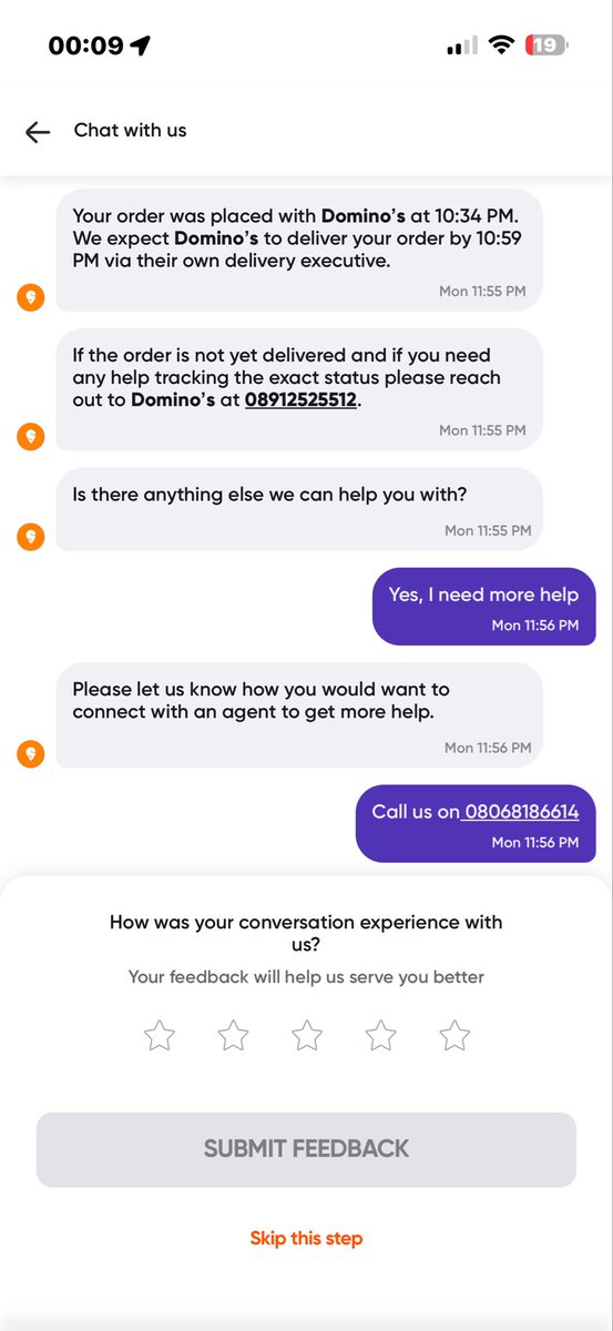 Harsha_te's tweet photo. Ordered at 10:34 pm 
Order is still not delivered 
@Swiggy https://t.co/TEDNjaDRLn