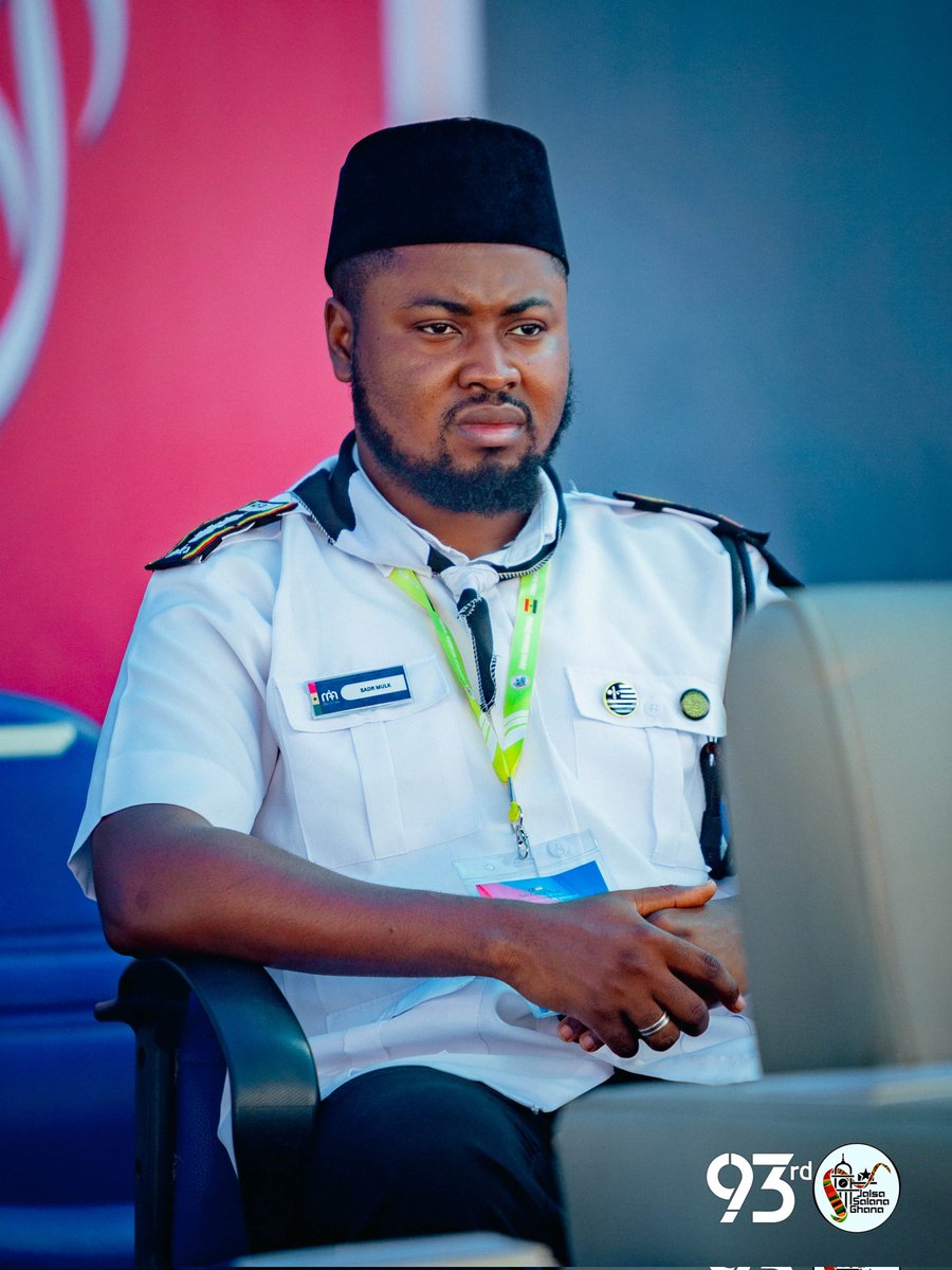 National President (Sadr) of <a href="/mkaghana/">Khuddam Ghana</a> and Head of Security of the Ameer and Missionary-In-Charge, during the first session of <a href="/GhanaJalsa/">Jalsa Salana Ghana</a> 2026.

<a href="/AhmadiyyaGhana/">Ahmadiyya Ghana 🇬🇭</a> <a href="/JalsaGhana/">Jalsa Salana Ghana</a>
#JalsaSalana2026 #DayOne #Leadership #AhmadiyyaMuslimJamaat #IslamAhmadiyya #GhanaJalsa #Alhamdulillah