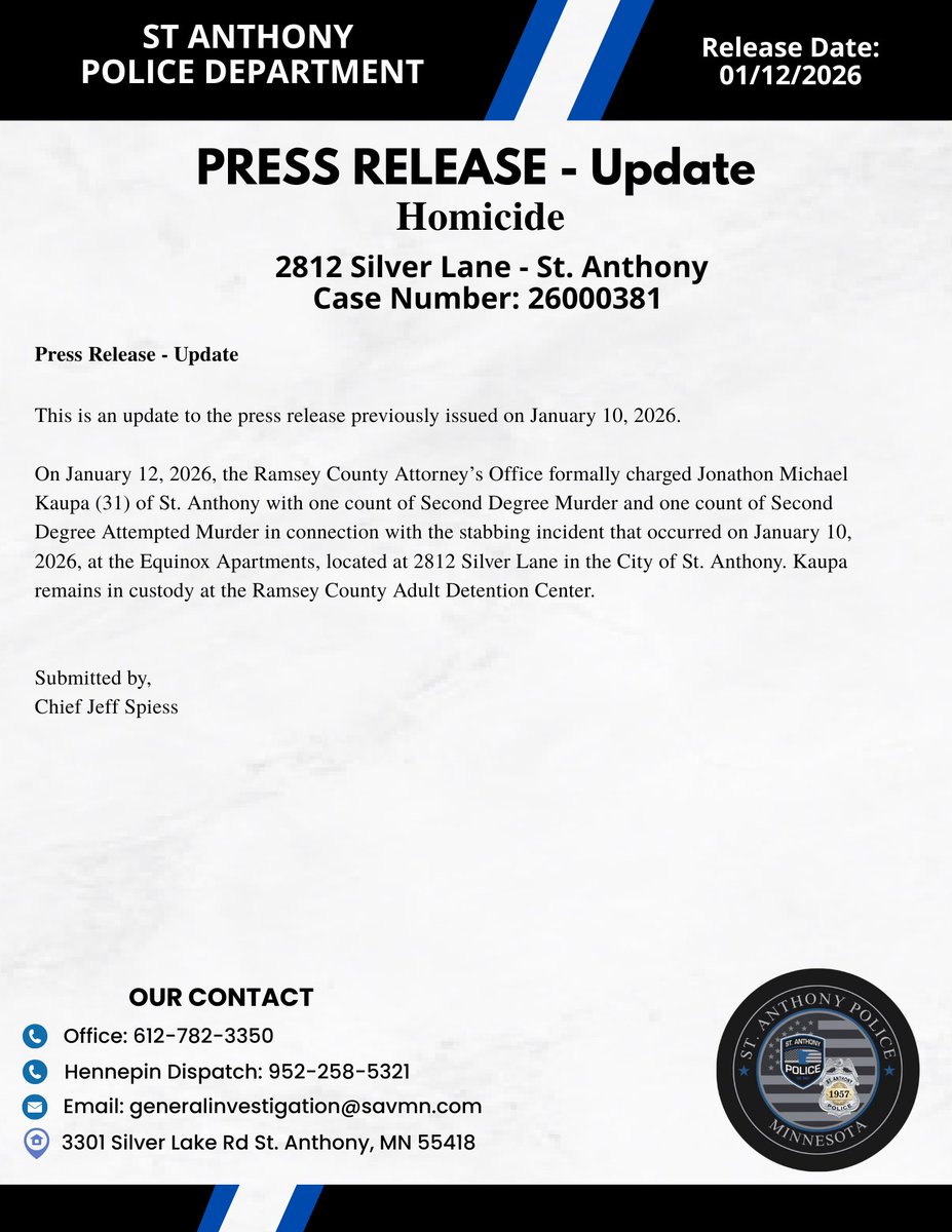 St. Anthony Police tweet media