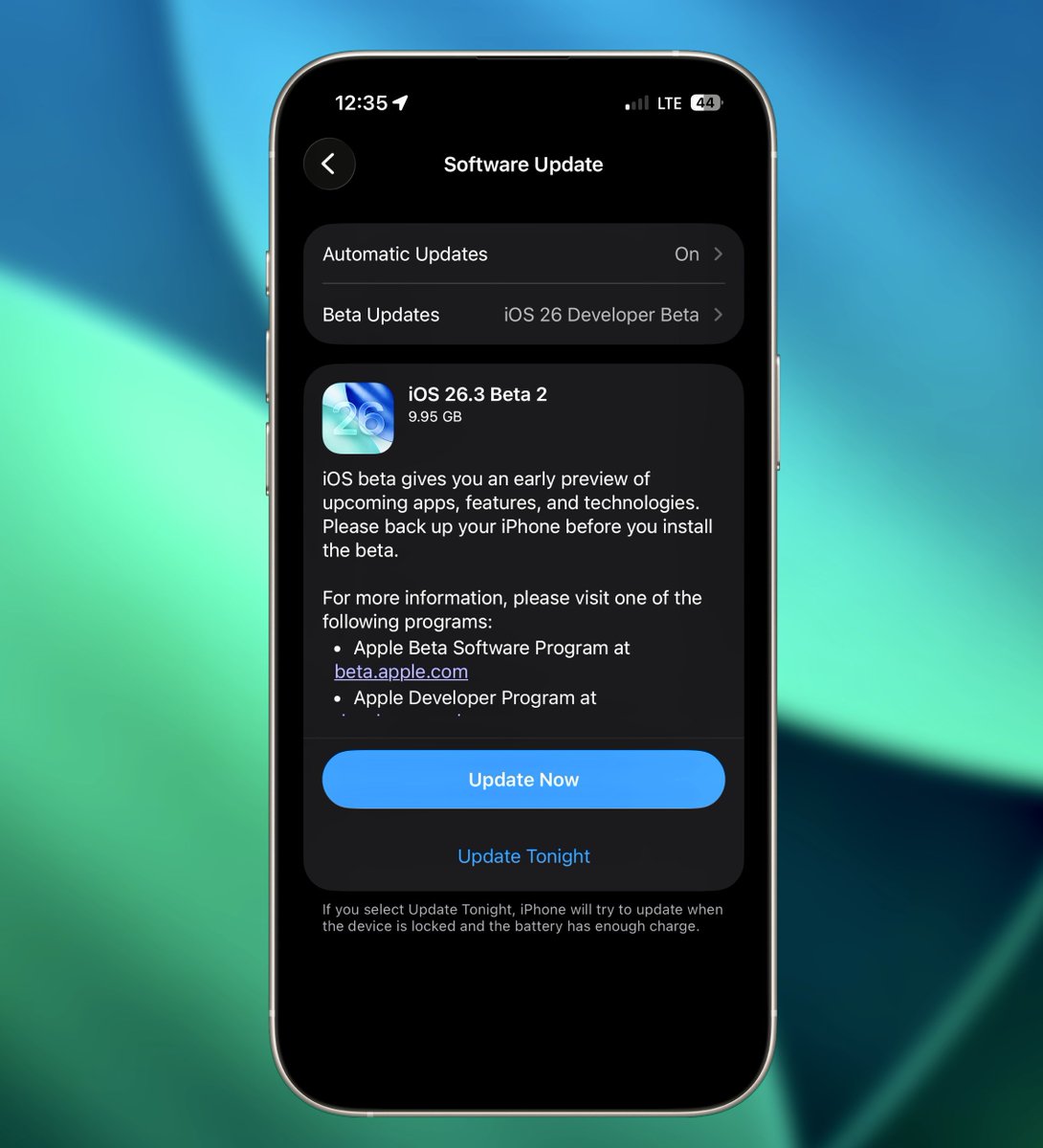 MrNobleTV's tweet photo. Finally… The wait is over 👀
iOS 26.3 dev beta 2 just went live OTA

• Update finally appeared
• Delay makes you wonder why
• Something clearly changed

What do you think Apple fixed or gave us at the last second? 😳

Stay tuned for Everything New!

#iOS26Beta #iOS263Beta2 #AppleDeveloper #MrNobleTV