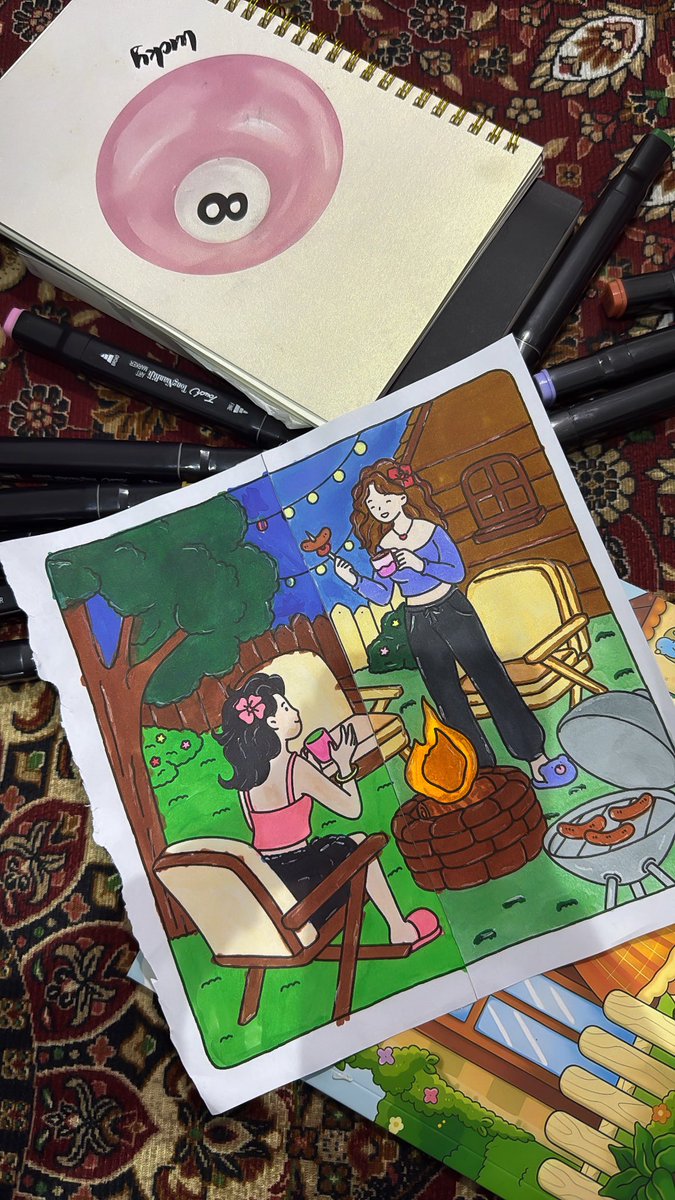 فقرة تلوين مع بنت اختي💗