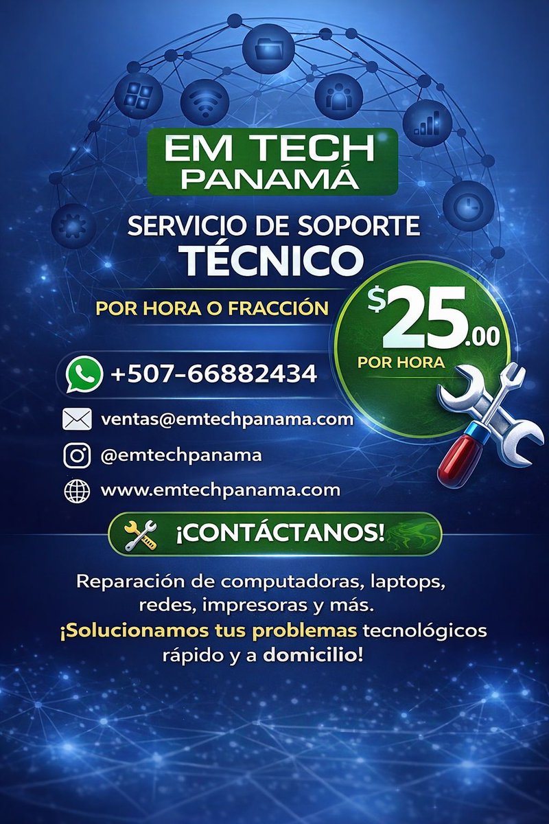 📱 WhatsApp: 6688-2434
📧 Correo: ventas<a href="/emtechpanama/">EM TECH PANAMA</a>.com
🌐 Web: emtechpanama.com
👥 Redes Sociales: @emtechpanama

#EMTechPanama #ReparacionDeLaptopsPanama #SoporteTecnicoPanama #LaptopsPanama #TecnologiaPanama