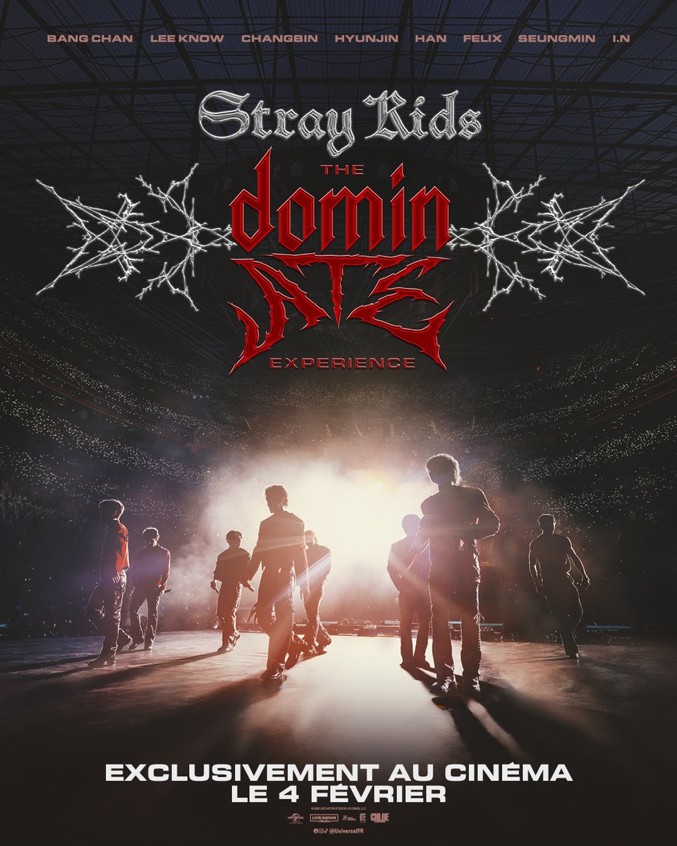 UniversalFR's tweet image. STAY, ON ARRIVE AU CINEMA ! 🇫🇷✨
STRAY KIDS : The dominATE Experience, le 4 février au cinéma. #StrayKidsAuCinéma #StrayKids #YouMakeStrayKidsStay