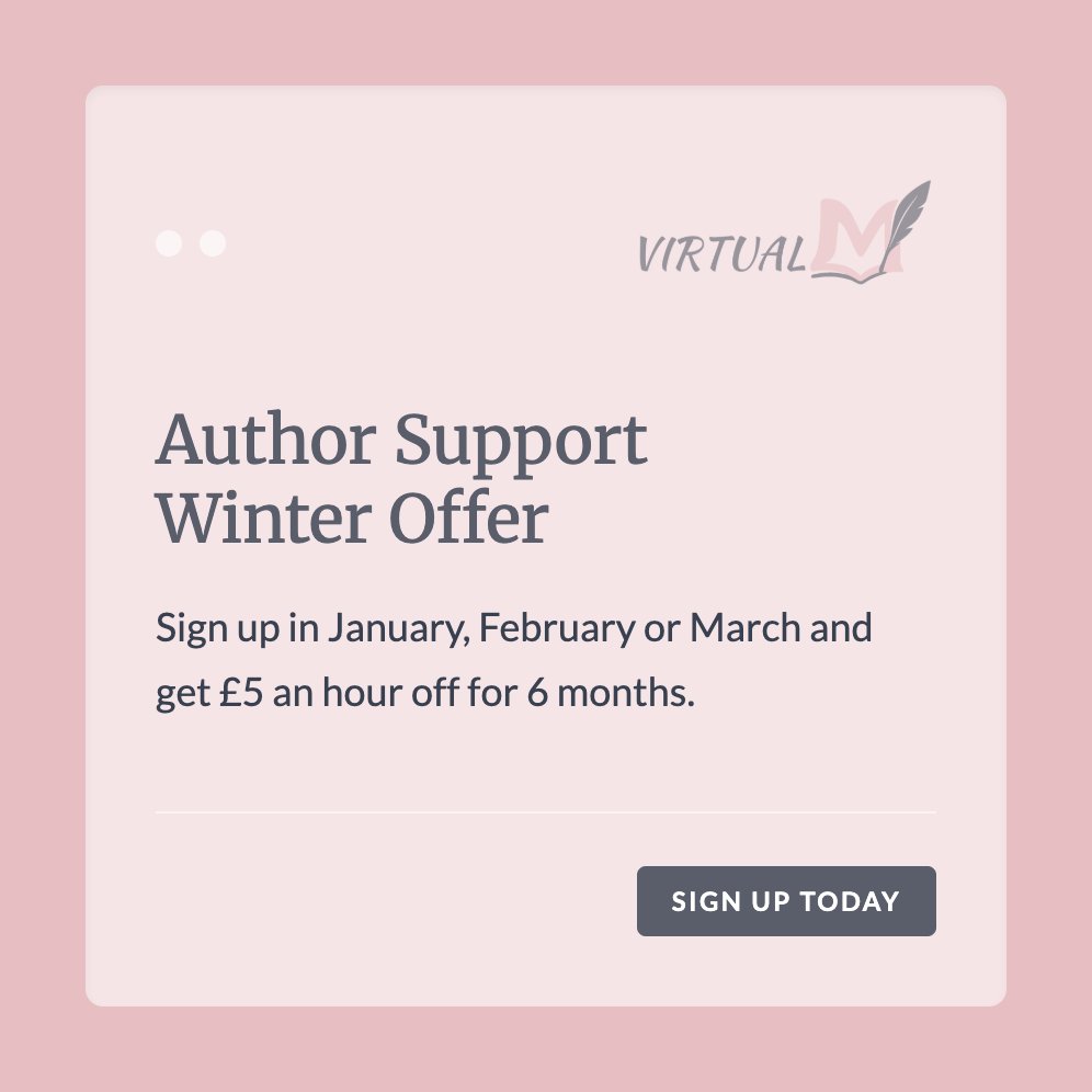 VMforAuthors's tweet image. My usual rate is £35 per hour.
Authors who start working with me during January, February or March will receive 6 months of support at £30 per hour.

DM for more information today.  💬✨

#authorsupport #authorassistant #indieauthors  #selfpublishingsupport #writingcommunity