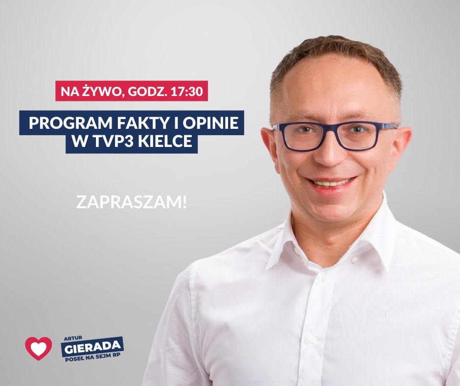 Dziś o 17:30 na żywo w <a href="/TVPKielce/">TVP3 Kielce</a> - rozmowa o najważniejszych sprawach dla regionu świętokrzyskiego i bieżącej sytuacji w kraju.

Zapraszam do oglądania!
