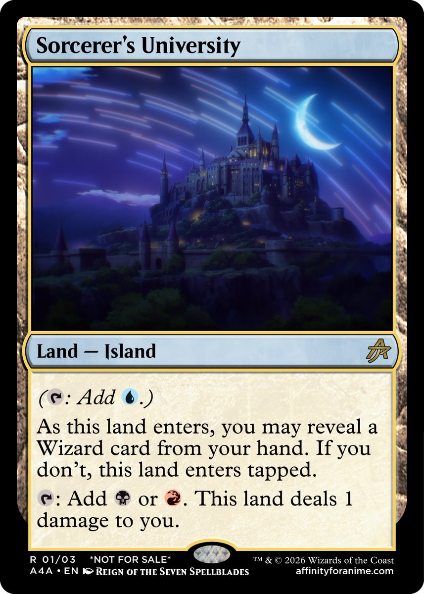 affinity4anime's tweet photo. As I've been making these 3-color creature-type lands, I noticed a few creature types overlap in the same 3 color combination as well as the "central" color they primarily identify with. #mtg #magicthegathering #proxy #custommtg #EDH https://t.co/y5O1rk55YY