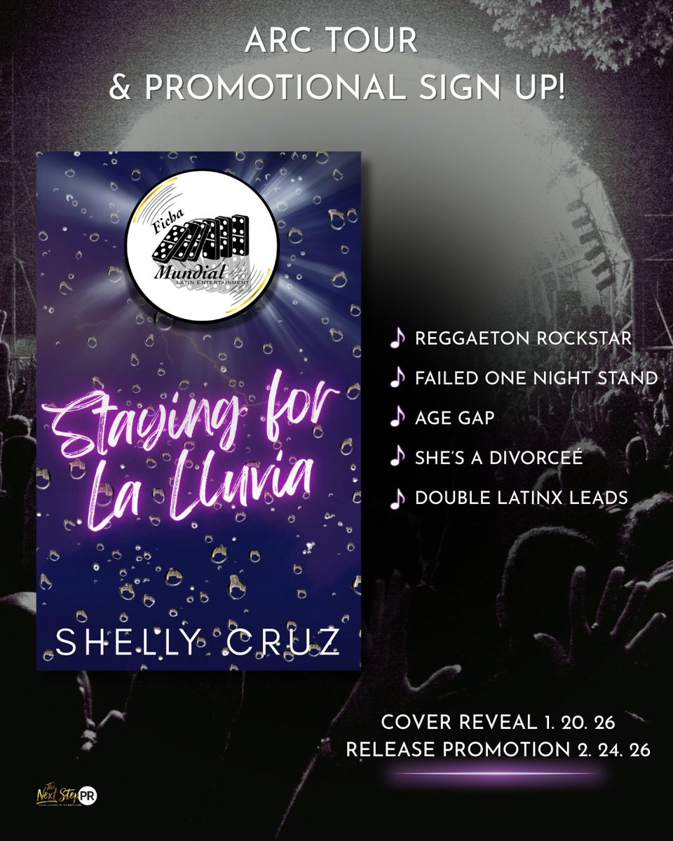 𝗡𝗘𝗪 𝗦𝗜𝗚𝗡 𝗨𝗣 𝗔𝗟𝗘𝗥𝗧! 📣
#StayingLaLluvia by <a href="/ShellyCWrites/">Shelly Cruz</a>
Genre: ContemporaryRomance
Releasing 2.24
#SignUp bit.ly/StayingForLaLl…
#HostedBy <a href="/TheNextStepPR/">The Next Step PR</a>
Learn more at thenextsteppr.com