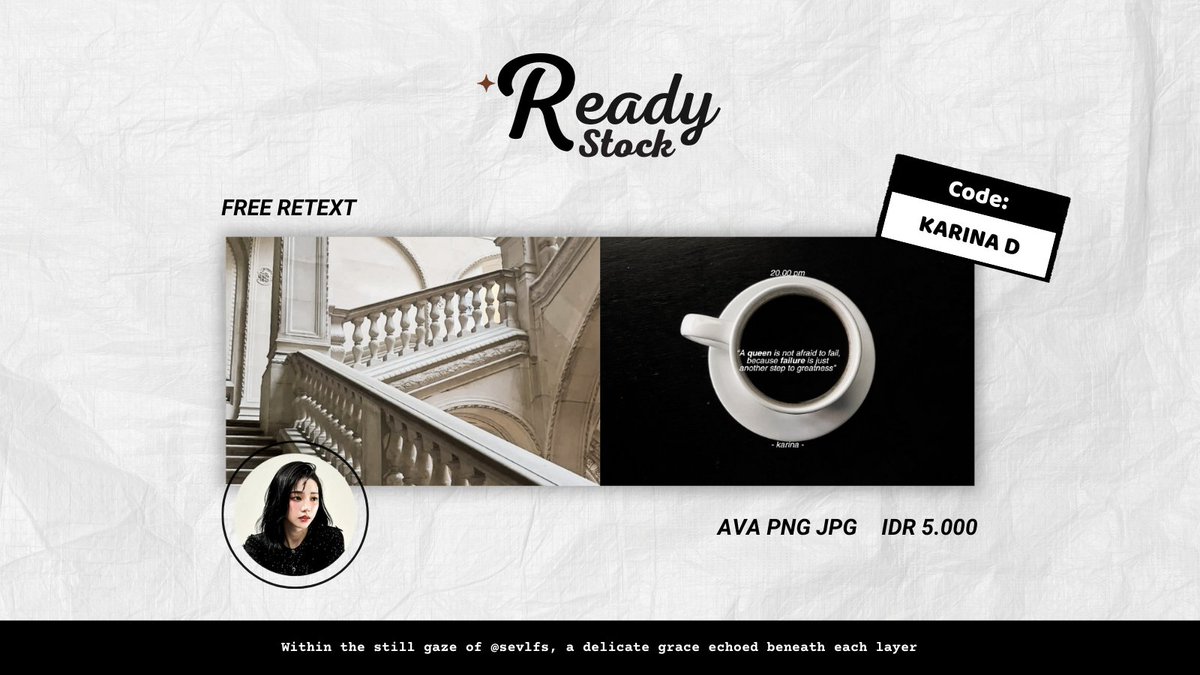 sevlfs's tweet image. haloooo! help repost/rt yaaa, thank you🤍       

aku ada layout ready stock karina AESPA new update yang siap dibawa pulang melalui dm/tele aku sekarang jugaa! price on pict and payment by QRIS yaa^^  

#zonauang #zonajajan