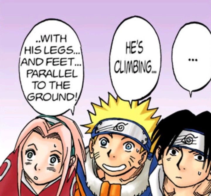 wIwsasuke's tweet image. i really love this panel because wow they were so tiny and easily impressed...my babies...i miss you so much team 7 genin era
