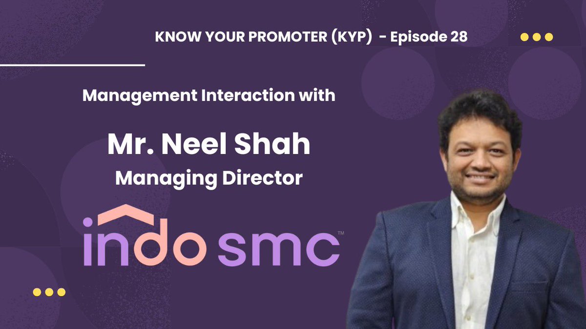 #IndoSMC IPO opening tomorrow.

Know your promoter series interview goes live tomorrow.